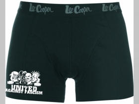 United Against Fascism čierne trenírky BOXER s tlačeným logom, top kvalita 95%bavlna 5%elastan